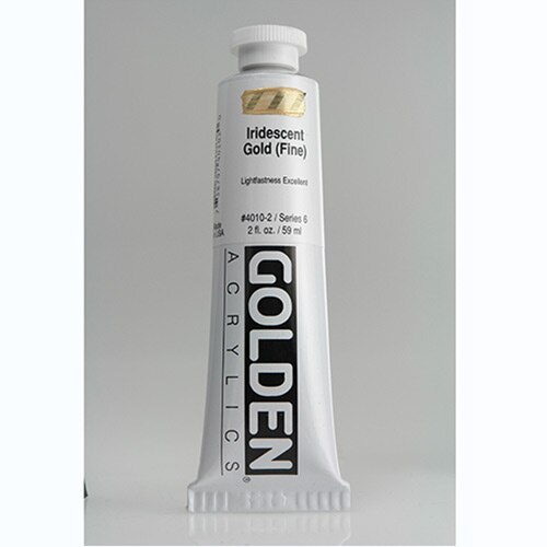 Golden, Heavy Body, Acrylic, Paint, 2oz, Iridescent Gold (Fine)